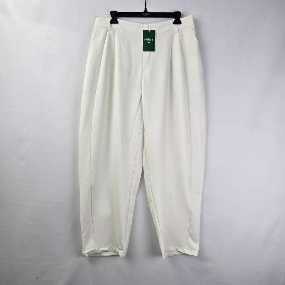 Halara Flex™ White Mid Rise Pocket Barrel Leg Work Pants Size L